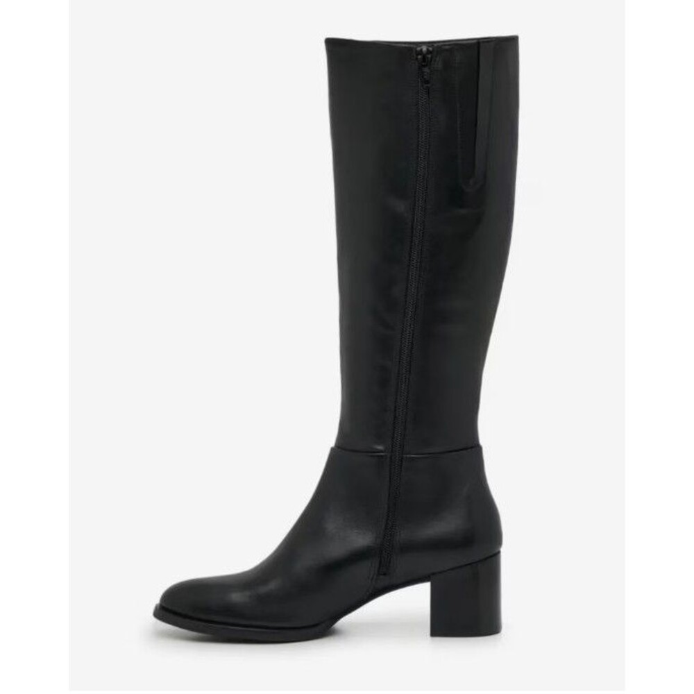 Coach and Four Black Leather LUCCA Women's Boots 11 NEW Block Heel Made In Italy